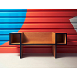 Дизайнерская скамейка  Canton  Beech and Black Bench варинант исполнения - 7 | Loft Concept в Челябинске