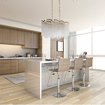 Люстра прямоугольная на цепях с прозрачными трубками и волнистым краем Nembus варинант исполнения - 13 | Loft Concept в Челябинске