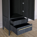 Узкий Шкаф Primo с 2 выдвижными ящиками Черный дуб варинант исполнения - 5 | Loft Concept в Челябинске