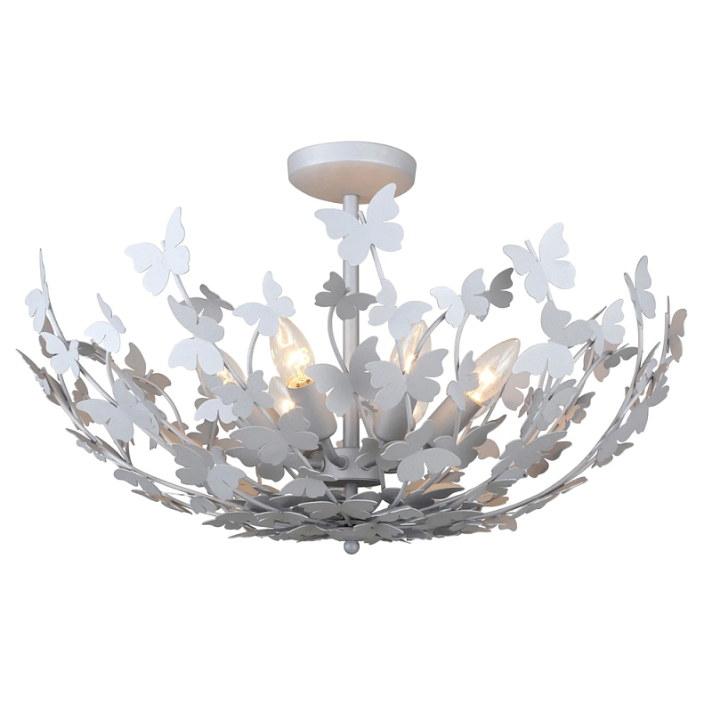 Потолочный светильник с абажуром оформленным в виде стаи бабочек Eternal Butterflies Серебряный Золотой в Челябинске | Loft Concept 