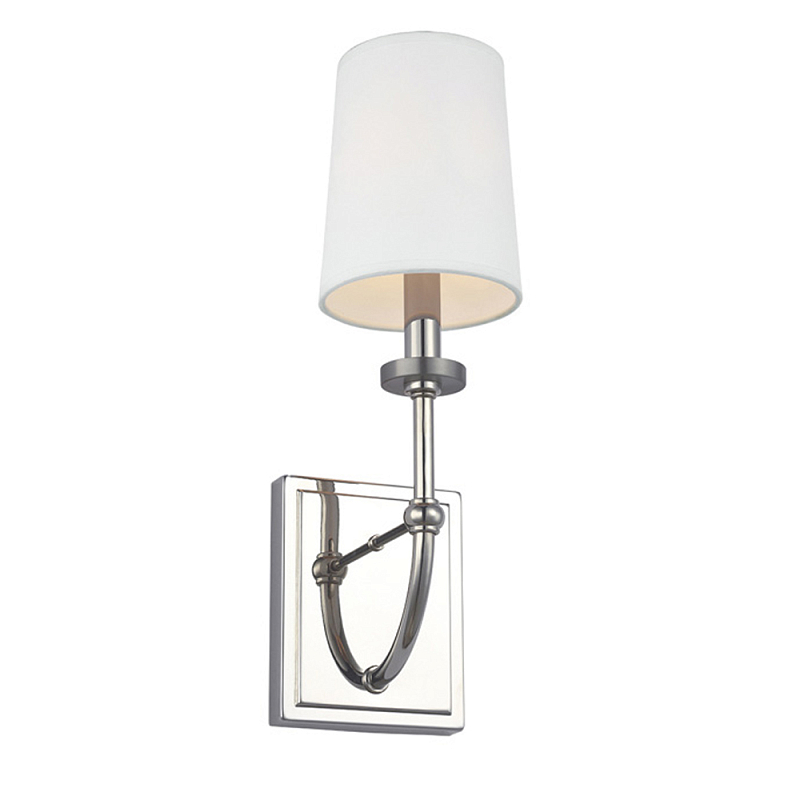Бра для ванных комнат с белым тканевым цилиндрическим плафоном Feiss Хром Белый Бежевый в Челябинске | Loft Concept 