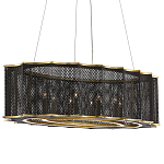 Люстра овальная в сочетании черного и золотого цвета Mesh Lighting варинант исполнения - 2 | Loft Concept в Челябинске