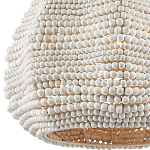 Подвесной светильник в форме купола с декором из круглых деревянных бусин White Wooden Beads Chandelier варинант исполнения - 1 | Loft Concept в Челябинске