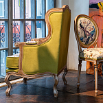 Кресло из натурального бука бежевое с изображением птиц и цветов Beige Green Chinoiserie Garden Armchair варинант исполнения - 7 | Loft Concept в Челябинске