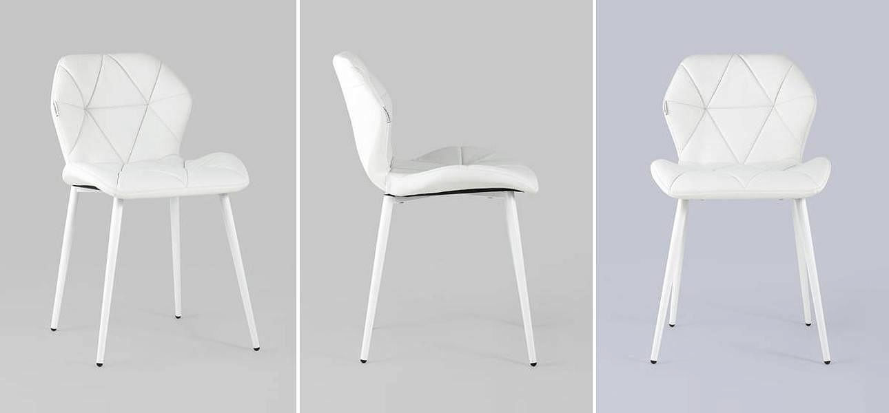 Стул Jeroen II Chair Экокожа Белый цвет Стул Jeroen II Chair Экокожа Белый цвет - Loft-Concept в Челябинске
