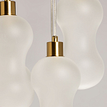 Люстра с 5-ю матовыми белыми стеклянными плафонами волнообразной формы Lucid Rain  варинант исполнения - 6 | Loft Concept в Челябинске