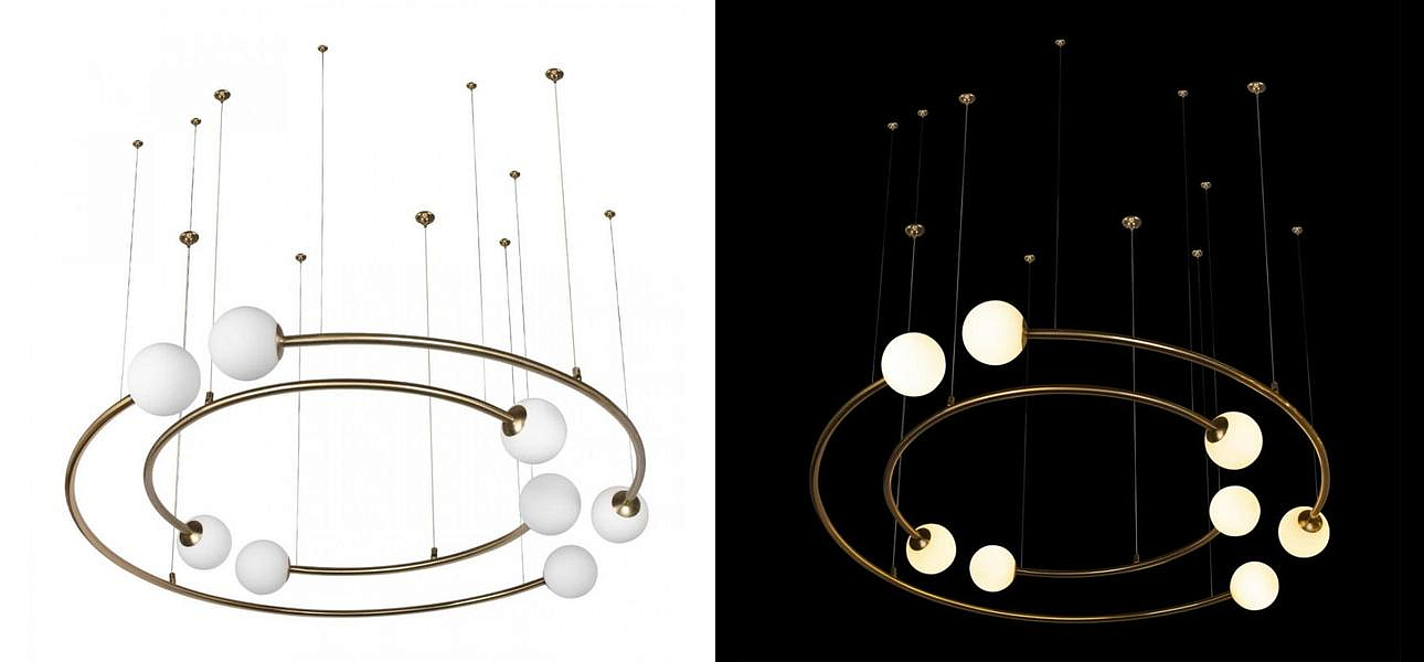 Дизайнерская Модульная Люстра PLANETARY two rings Gold 100 см Дизайнерская Модульная Люстра PLANETARY two rings Gold 100 см - Loft-Concept в Челябинске