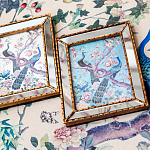 Постер в зеркальной раме в стиле шинуазри Chinoiserie Imperial Garden Peacocks on a Tree Poster варинант исполнения - 4 | Loft Concept в Челябинске