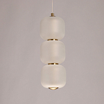 Подвесной светильник с 3-мя округлыми матовыми плафонами из белого стекла Golden Swirl варинант исполнения - 4 | Loft Concept в Челябинске