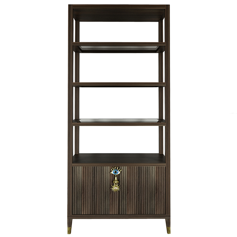 Стеллаж со стеклянными полками Elsa Dreams Walnut Орех Стеллаж со стеклянными полками Elsa Dreams Walnut Орех в Челябинске | Loft Concept