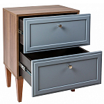 Тумба прикроватная серая из массива бука с 2-мя ящиками Wenge Light варинант исполнения - 4 | Loft Concept в Челябинске