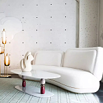 Дизайнерский журнальный стол на 2-х фигурных ножках с подстольем Lycad варинант исполнения - 3 | Loft Concept в Челябинске