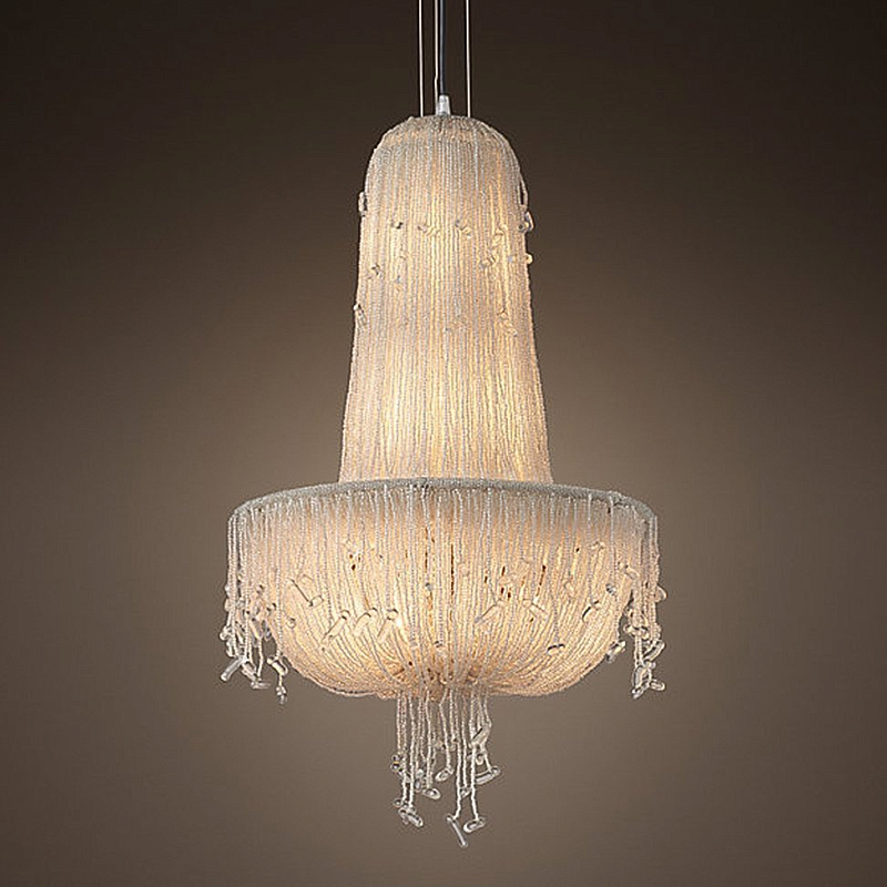 Люстра RH 1930S FRENCH CRYSTAL BEADED Chandelier Белый Прозрачное Стекло Люстра RH 1930S FRENCH CRYSTAL BEADED Chandelier Белый Прозрачное Стекло в Челябинске | Loft Concept