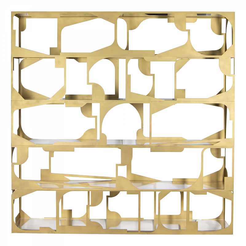Стеллаж Golden Kaleidoscope матовое золото Прозрачное Стекло Стеллаж Golden Kaleidoscope матовое золото Прозрачное Стекло в Челябинске | Loft Concept