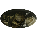 Шкатулка из эпоксидной смолы с цветами черная Epoxy Resin Oval Box Black варинант исполнения - 1 | Loft Concept в Челябинске