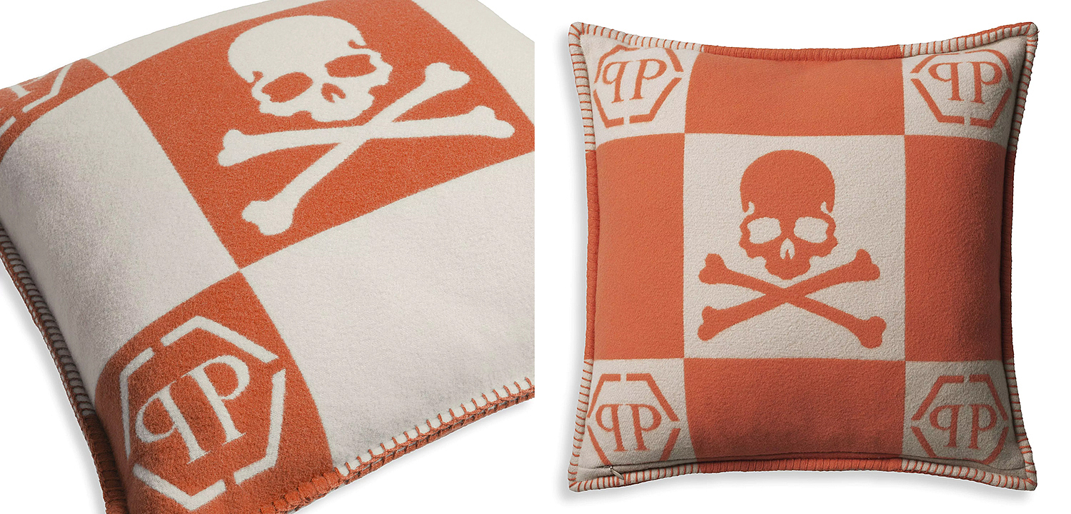 Подушка Philipp Plein Cushion Cashmere Skull 45 x 45 Orange Подушка Philipp Plein Cushion Cashmere Skull 45 x 45 Orange - Loft-Concept в Челябинске