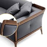 Кресло большое c каркасом из массива дерева Walnut Armchair варинант исполнения - 2 | Loft Concept в Челябинске