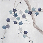 Обои ручная роспись Plum Blossom Inky Hokusai on Sterling Silver gilded silk варинант исполнения - 3 | Loft Concept в Челябинске