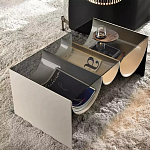 Дизайнерский журнальный стол с полукруглыми полками под столешницей Tiwoberoc варинант исполнения - 2 | Loft Concept в Челябинске