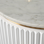 Тумбочка белая круглая с мраморной столешницей Thoroughbass варинант исполнения - 1 | Loft Concept в Челябинске