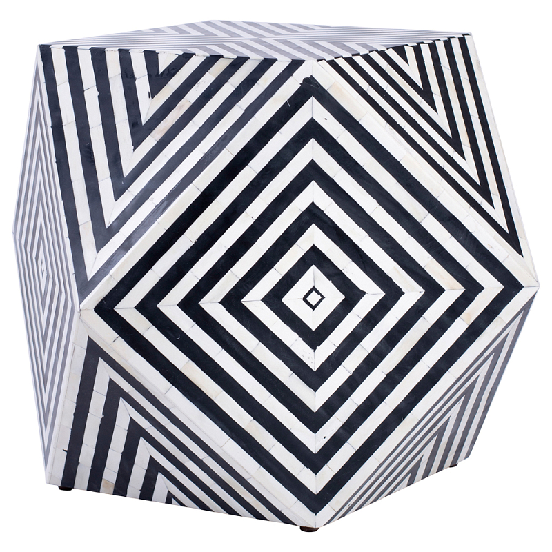 Табурет Geometric Cube Table Инкрустация кость Черно-белый Табурет Geometric Cube Table Инкрустация кость Черно-белый в Челябинске | Loft Concept