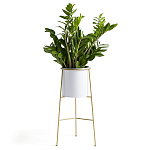 Кашпо из металла и латуни Elegance Elevated Planters белое варинант исполнения - 2 | Loft Concept в Челябинске