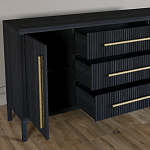 Буфет Primo с тремя ящиками и двумя фасадами Черный дуб варинант исполнения - 5 | Loft Concept в Челябинске