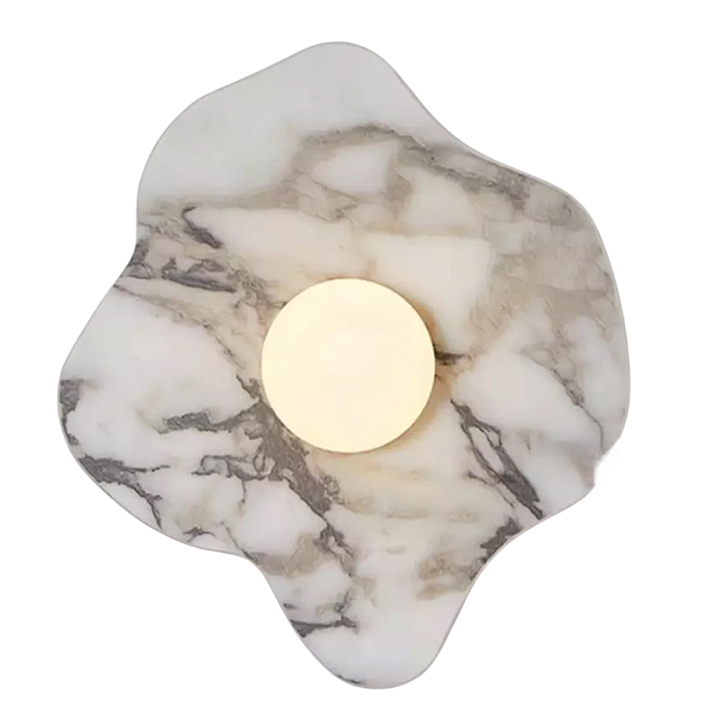 Бра с основанием волнистой формы Shaw Marble Lighting Белый Серый Бежевый в Челябинске | Loft Concept 