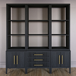 Модульный стеллаж Primo из трех составных элементов Черный дуб варинант исполнения - 2 | Loft Concept в Челябинске