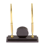 Часы настольные с двумя ручками из натурального камня Stone Clock варинант исполнения - 3 | Loft Concept в Челябинске