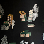 Обои ручная роспись The Art of Learning and Steps for the Flowers by Teo Yang Original colourway on Pitch dyed silk варинант исполнения - 1 | Loft Concept в Челябинске