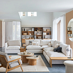 Кресло с каркасом из массива дуба Deniaud Oak Beige Armchair варинант исполнения - 6 | Loft Concept в Челябинске