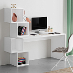 Стол письменный белый с 4-мя открытыми полками BALANCE WHITE варинант исполнения - 2 | Loft Concept в Челябинске