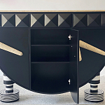Дизайнерский комод полукруглый черный с 3-мя фактурным ящиками Occasion варинант исполнения - 4 | Loft Concept в Челябинске