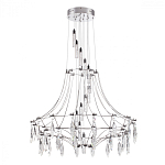Люстра подвесная из металла с хрустальными прозрачными подвесками Quasar 81 варинант исполнения - 8 | Loft Concept в Челябинске