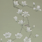 Обои ручная роспись Magnolia Canopy Colourway SC-287 on Aquamarine slub silk варинант исполнения - 1 | Loft Concept в Челябинске