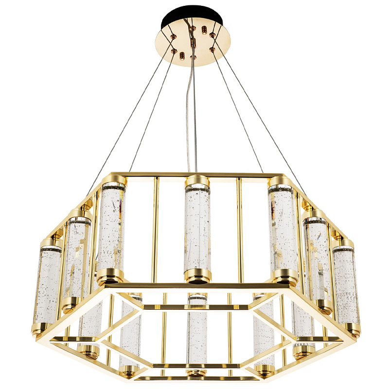 Люстра в форме шестиугольника с хрустальным декором Agace Crystal Chandelier Золотой Прозрачный Люстра в форме шестиугольника с хрустальным декором Agace Crystal Chandelier Золотой Прозрачный в Челябинске | Loft Concept