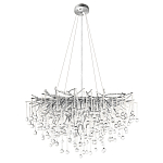 Люстра подвесная с прозрачными стеклянными подвесками в форме капель Диаметр 80 см Droplet Chandelier варинант исполнения - 2 | Loft Concept в Челябинске