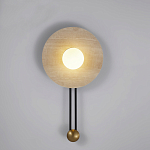 Бра круглое с каменным основанием и плафоном из стекла в форме шара Shaw Marble Lighting варинант исполнения - 5 | Loft Concept в Челябинске