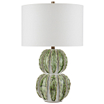 Настольная лампа с фактурным основанием с сочетании белого и зеленого цветов Festoon варинант исполнения - 3 | Loft Concept в Челябинске