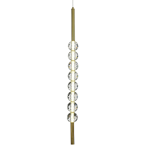 Подвесной светильник с декором из 8-ми хрустальных сфер Celestin Spheres Brass Hanging Lamp