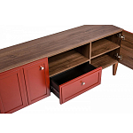 ТВ-тумба красная из массива бука с 2-мя дверками и ящиком Wenge Light варинант исполнения - 5 | Loft Concept в Челябинске