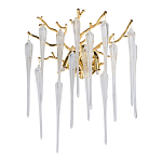 Бра золотого цвета с разветвленными ветвями и длинными прозрачными подвесками в форме стеклянных сосулек Droplet Chandelier варинант исполнения - 1 | Loft Concept в Челябинске