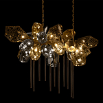 Люстра подвесная с 22-мя гранёными стеклянными плафонами с вертикальными подвесками Gilded Mirage  варинант исполнения - 4 | Loft Concept в Челябинске