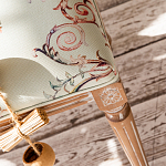 Банкетка из массива бука светло-зеленая с растительным орнаментом Raffael Angel Floral Banquette варинант исполнения - 3 | Loft Concept в Челябинске