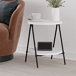Стол приставной с 2-мя круглыми белыми столешницами ESSEL SIDE TABLE WHITE варинант исполнения - 5 | Loft Concept в Челябинске
