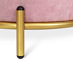 Банкетка круглая пыльно-розовый велюр на 4-х металлических ножках золотого цвета SANJAY варинант исполнения - 2 | Loft Concept в Челябинске