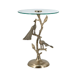 Столик с круглой стеклянной столешницей и корпусом в виде двух павлинов на ветке Table Two Peacocks варинант исполнения - 2 | Loft Concept в Челябинске