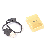 Зажигалка электронная с накладкой из натурального камня Малахит и с USB проводом для зарядки Stone Lighters варинант исполнения - 4 | Loft Concept в Челябинске