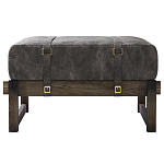 Пуф Duncan винтажная черная кожа  варинант исполнения - 1 | Loft Concept в Челябинске